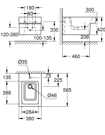 Підвісне біде Grohe Cube Ceramic 3948600H