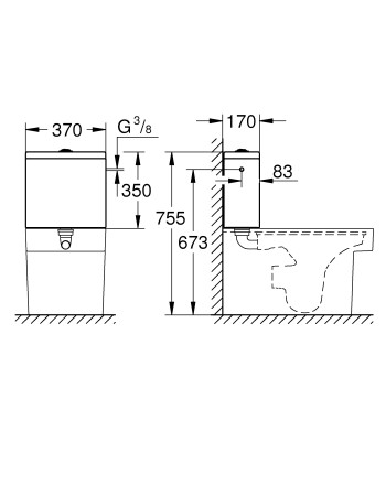 Бачок для компакта Grohe Cube Ceramic 39489000