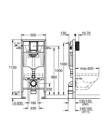 Інсталяція для унітаза 3 в 1 Grohe Rapid SL 39504000