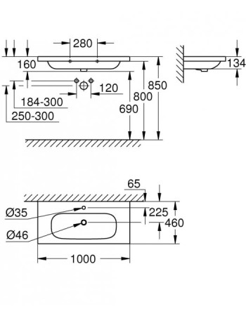 Раковина 100 Grohe Euro Ceramic 3958500H