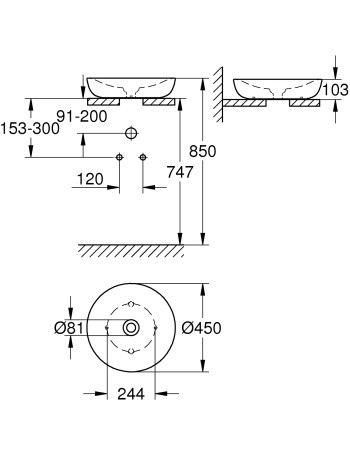 Раковина-чаша 45 Grohe Essence Ceramic 3960900H