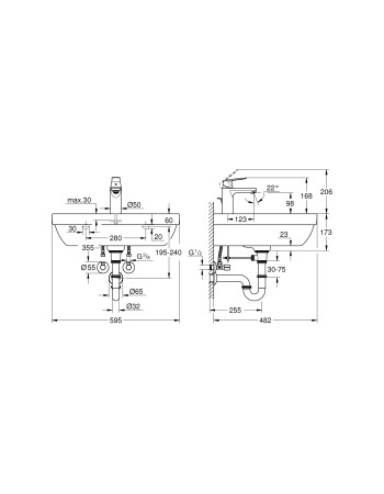 Комплект раковини 60 зі змішувачем Grohe Euro Ceramic Bundle 39642000