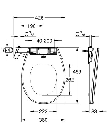 Кришка-біде Grohe Bau Ceramic 39648SH0