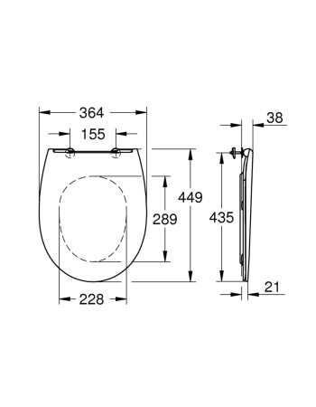 Кришка для унітаза Slim Grohe Bau Ceramic 39898000