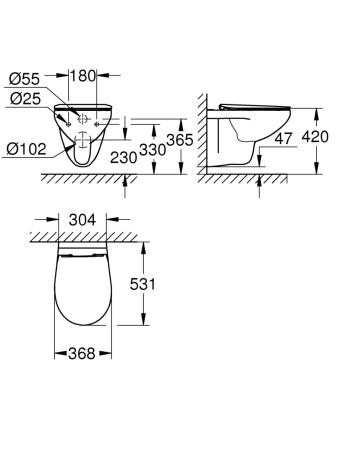 Підвісний унітаз Grohe Bau Ceramic Bundle 39899000