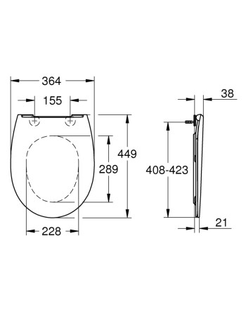 Кришка для унітаза Slim Grohe Bau Ceramic 39923000