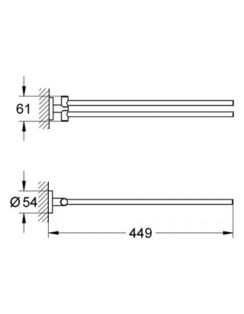Подвійний тримач для рушників Grohe Essentials New 40371001