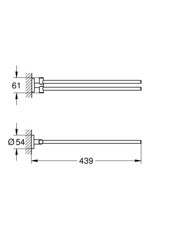 Подвійний тримач для рушників Grohe Essentials New 40371DL1