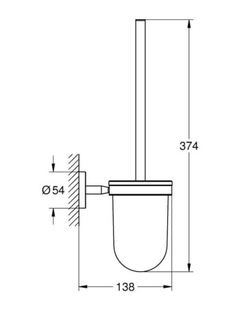 Туалетний йоржик у комплекті Grohe Bau Cosmopolitan Neutral 40463001