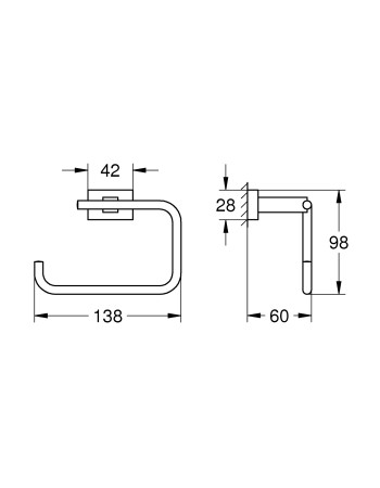 Тримач для туалетного паперу Grohe Essentials Cube New 40507AL1