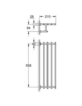 Поличка для рушників Grohe Essentials Cube New 40512AL1