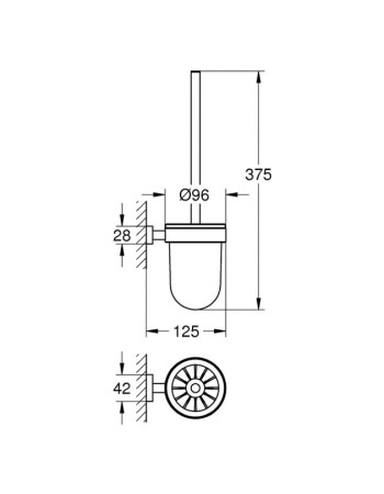 Туалетний йоржик у комплекті Grohe Essentials Cube New 40513AL1