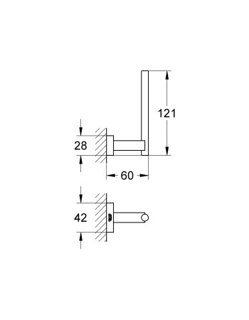 Тримач для запасного рулону туалетного паперу Grohe Essentials Cube New 40623001