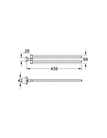 Подвійний тримач для рушників Grohe Essentials Cube New 40624001