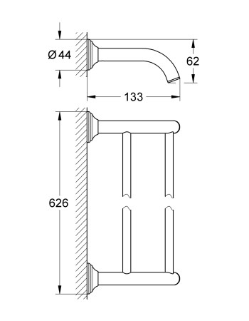 Подвійний тримач для рушників Grohe Essentials Authentic 40654001
