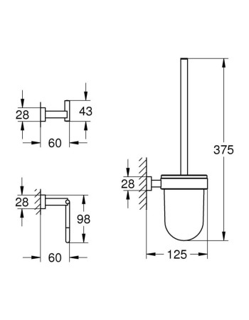 Набір аксесуарів 3 в 1 Grohe Essentials Cube New 40757001