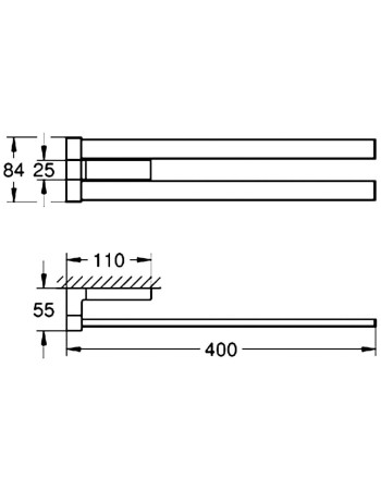 Подвійний тримач для рушників Grohe Selection Cube 40768000