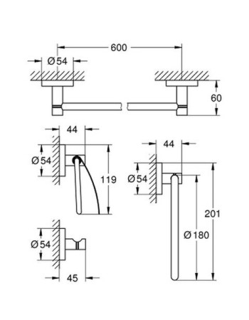 Набір аксесуарів 4 в 1 Grohe Essentials New 40776001