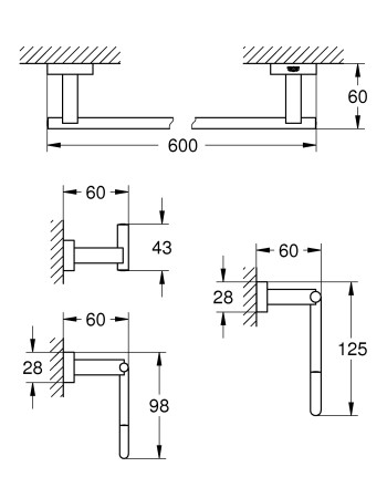 Набір аксесуарів 4 в 1 Grohe Essentials Cube New 40778001