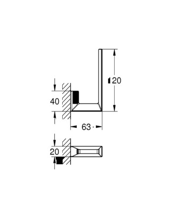 Тримач для запасного рулону туалетного паперу Grohe Selection Cube 40784000