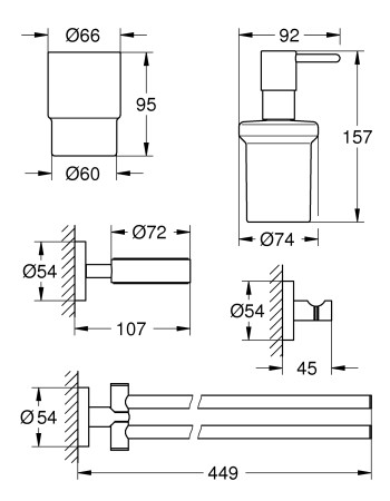 Набір аксесуарів 4 в 1 Grohe Essentials New 40846001