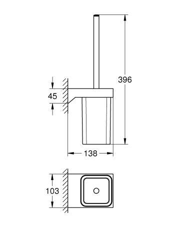Туалетний йоржик у комплекті Grohe Selection Cube 40857000
