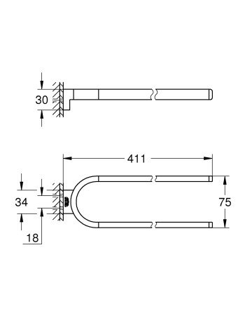 Подвійний тримач для рушників Grohe Selection 41059AL0