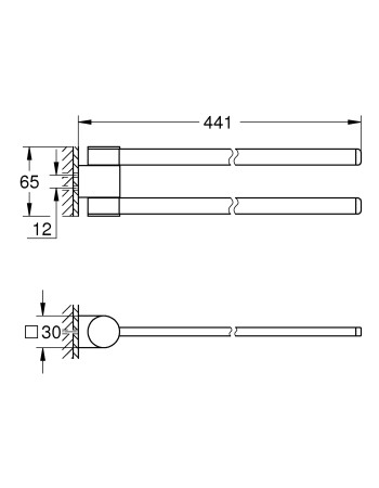 Подвійний тримач для рушників Grohe Selection 41063000