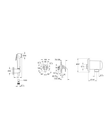 Комплект гігієнічного душу Grohe BauCurve UA11104400