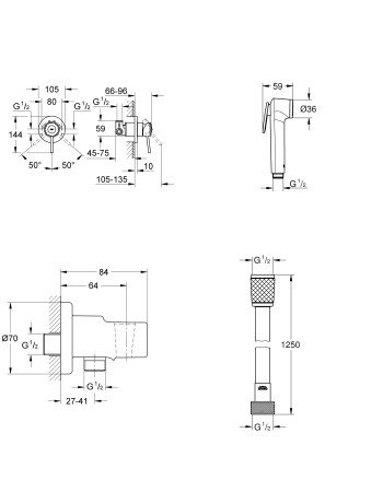 Комплект гігієнічного душу Grohe BauClassic UA11104801