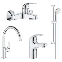 Комплект змішувачів для ванної кімнати і кухні Grohe BauCurve UA122218K0