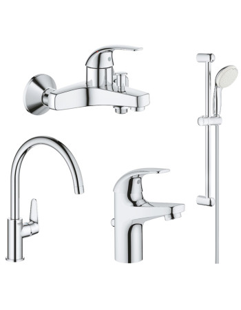 Комплект змішувачів для ванної кімнати і кухні Grohe BauCurve UA122218K0