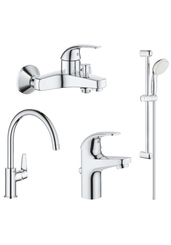 Комплект змішувачів для ванної кімнати і кухні Grohe BauCurve UA122218K0