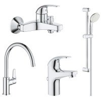 Комплект змішувачів для ванної кімнати і кухні Grohe BauCurve UA122218K0