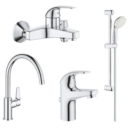Комплект змішувачів для ванної кімнати і кухні Grohe BauCurve UA122218K0