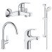 Комплект змішувачів для ванної кімнати і кухні Grohe BauCurve UA122218K0