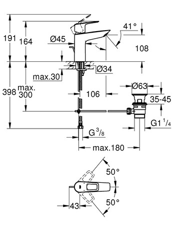 Комплект змішувачів для ванної кімнати Grohe BauLoop New UA123214M0
