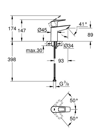Комплект змішувачів для ванної кімнати Grohe BauLoop New UA123214S0