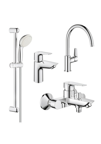 Комплект змішувачів для ванної кімнати і кухні Grohe BauEdge New UA123218K0