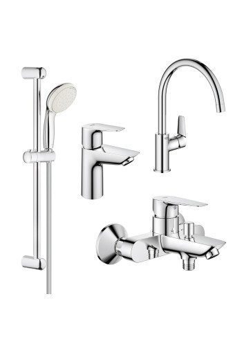 Комплект змішувачів для ванної кімнати і кухні Grohe BauEdge New UA123218K0 Комплект змішувачів для ванної кімнати і кухні Grohe BauEdge New UA123218K0