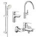 Комплект змішувачів для ванної кімнати і кухні Grohe BauEdge New UA123218K0