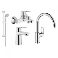 Комплект змішувачів для ванної кімнати і кухні Grohe BauLoop UA123225K0
