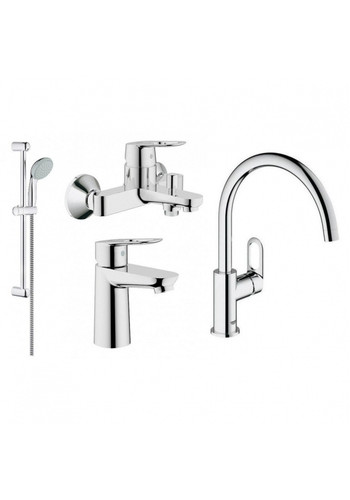 Комплект змішувачів для ванної кімнати і кухні Grohe BauLoop UA123225K0