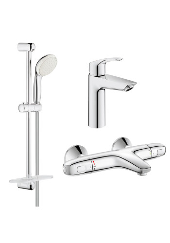 Комплект змішувачів для ванної кімнати з термостатом Grohe Eurosmart New UA34101TM0
