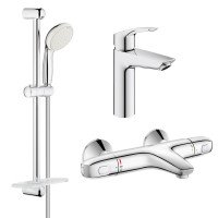 Комплект змішувачів для ванної кімнати з термостатом Grohe Eurosmart New UA34101TM0
