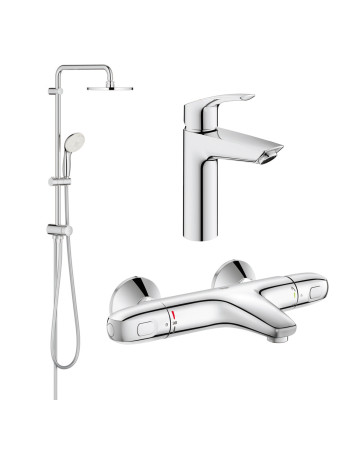 Комплект змішувачів для ванної кімнати з термостатом Grohe Eurosmart New UA34102TS0