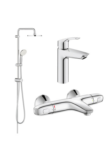 Комплект змішувачів для ванної кімнати з термостатом Grohe Eurosmart New UA34102TS0