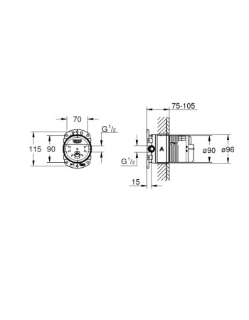 Душова система прихованого монтажу з термостатом Grohe Grohtherm SmartControl UA3470600A