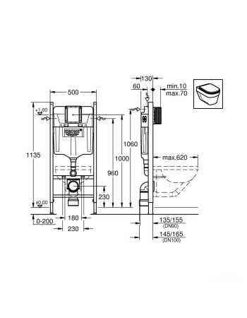 Інсталяції для унітаза 2 в 1 Grohe Rapid SL UA388400WG