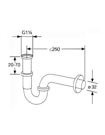 Сифон для раковини KLUDI G 1 1/4, 1025005-00